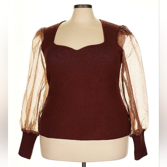Dolan Left Coast Collection Plus Size Burgundy Sweater — Size 3X - Picture 2 of 8